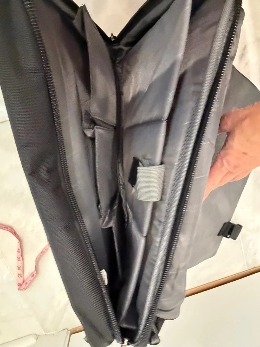 Kenneth Cole Reaction Black Nylon Messenger Bag with Front Buckles